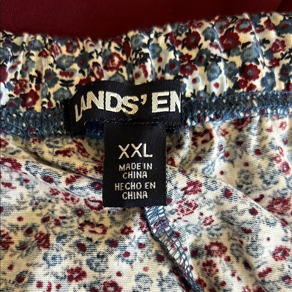 XXL Land’s End Burgundy Pajama Set - Picture 2 of 4
